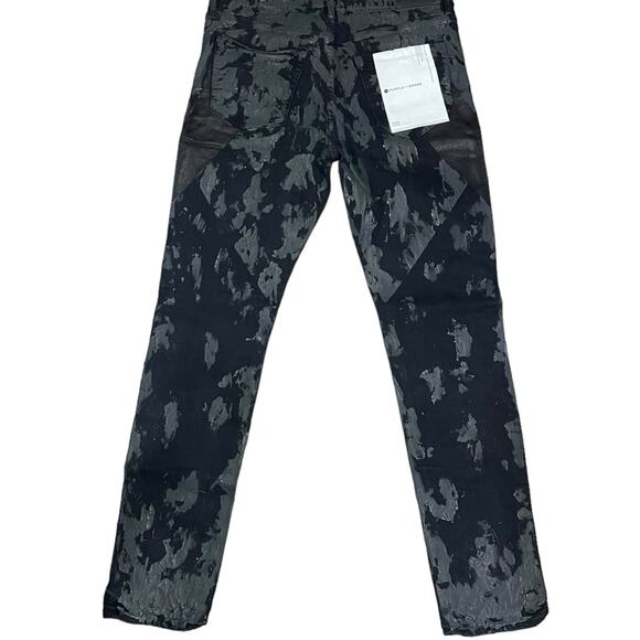 Purple Brand Black Crackle Effect Low Rise Slim Jeans New Size 38 - Picture 4 of 9